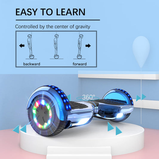 RCB Hoverboards with Seat Hoverkart complete for kids, Skateboard with set, Hoverboards with LED lights and Bluetooth, Gift for kids