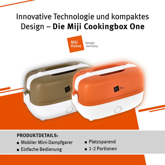 Miji Electric Lunchbox & Mini Camping Cooker 1L | 250W Steamer - quiet, odorless & compact for 1-2 servings