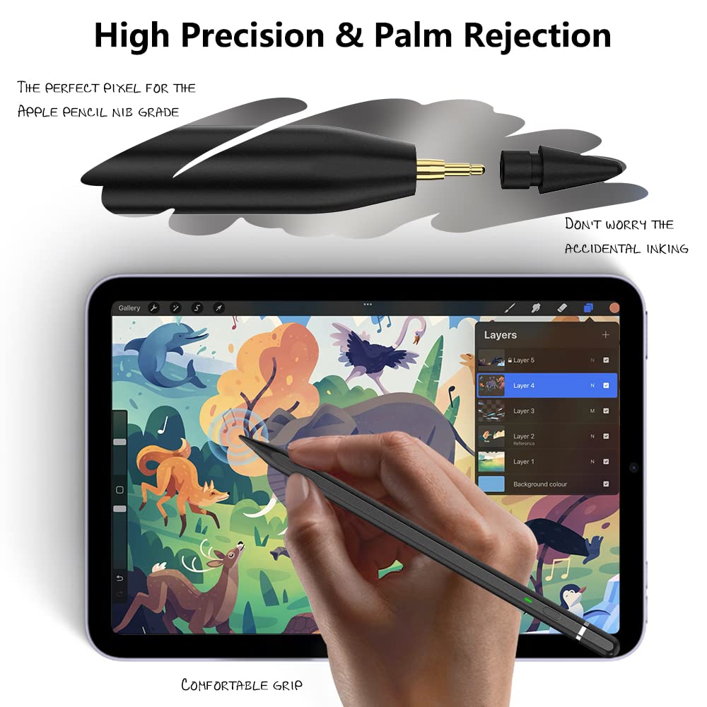 Pencil 1st Gen for iPad (2018-2025): with USB-C fast charging & tilt sensitivity Pen for Nintendo DS Stylus for iPad 6/7/8/9/10/11 - Air 3/4/5/M2/M3 - Mini 5~7 - Pro 11"/12.9"/M4