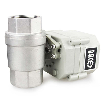 BACOENG AC110/230V 2-way 1" Stainless Steel Motorized Ball Valve Electric Zone Valve with Plug NC