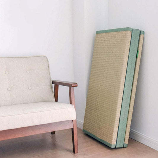 Japanese traditional Tatami mat/Futon mattress, firm and comfortable/natural grass/foldable, easily collapsible, ideal for bed, meditation, yoga, zen room/Japanese tea room, 3.5 cm thick.