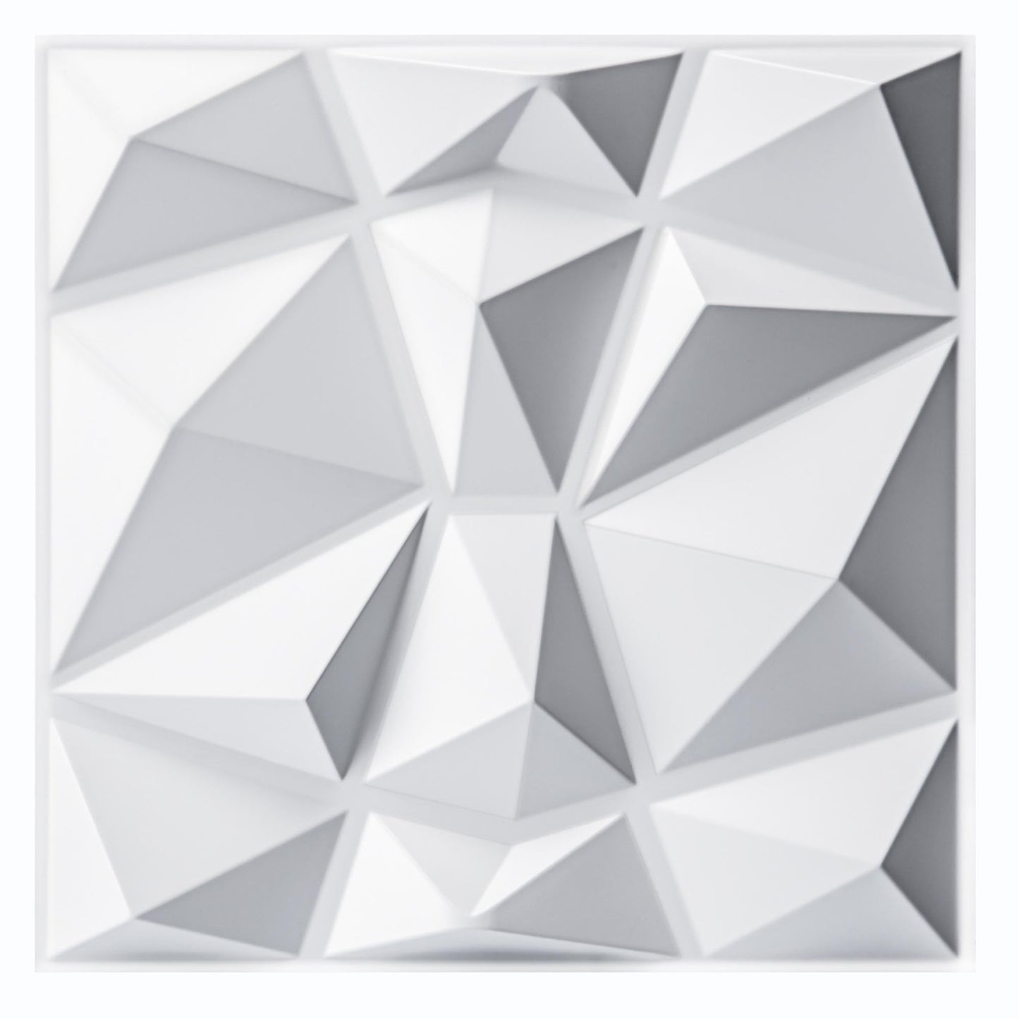 Art3d 33 Pieces 3D Wall Panels Diamond High Stiffness PVC, 30 x 30 cm, Non-deformable, Recyclable, Waterproof, Heat-resistant, Odorless, Matte White