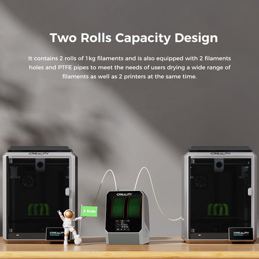 Creality Official Space Pi Filament Dryer Plus, 2 Rolls 3D Printer Filament Dryer Box 360° Hot Air Heater, Dehydrator Storage Box for 1.75/2.85 mm PLA PETG ABS TPU Material