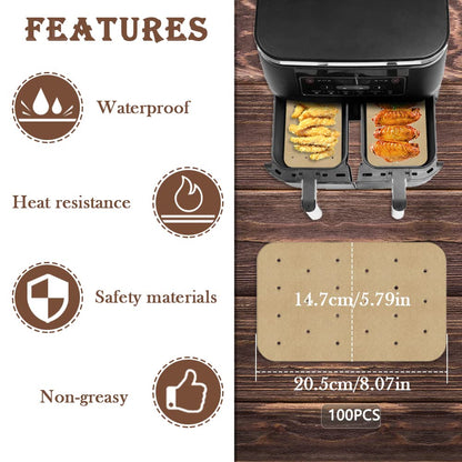 2 pieces of 304 stainless steel air fryer grill rack with 100 pieces of parchment paper compatible with Ninja Foodi AF300EU AF400EU, Dehydrate Rack Set for Dual Zone Air Fryer, Sheets