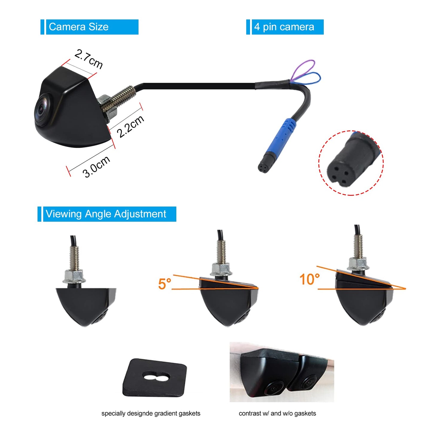 PARKVISION HD car backup camera with 142° wide angle, excellent night vision, metal housing, optional parking lines. Easy to install for added safety while reversing.