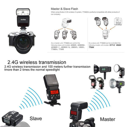 Godox TT350O TTL camera flash Speedlite flash unit 2.4G HSS 1/8000s TTL GN36 Compatible for Olympus cameras E-P5 E-P3 Pen-F E-M10II E-M5II E-M1 E-PL8 Panasonic DMC-GX85 DMC-G7 DMC-GF1 DMC-LX100