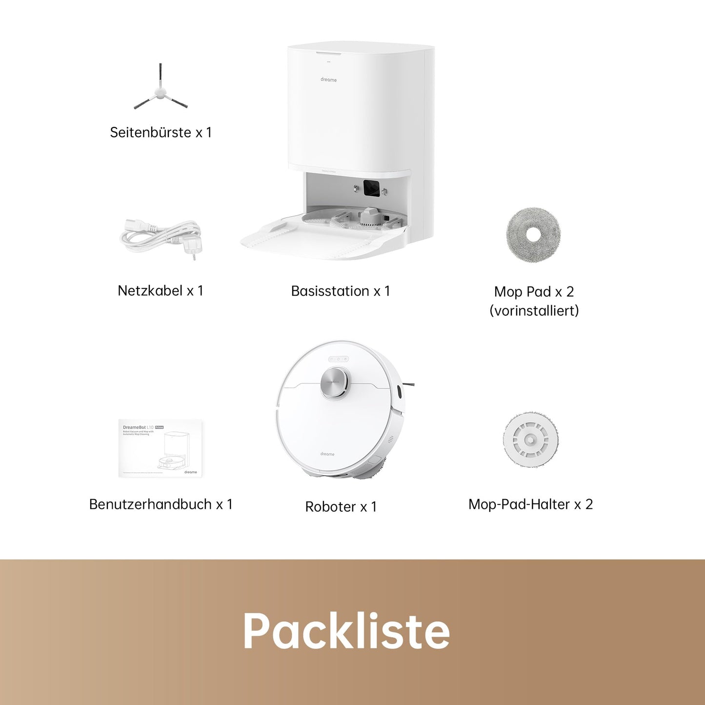 dreame L10 Prime robot vacuum and mop with automatic washing station for mop pads, 7mm mop lifting, LDS navigation, 4000Pa suction power, 3D mapping, WiFi/app control.