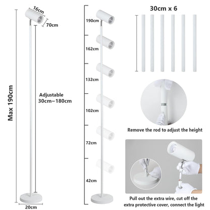 Rayofly LED Full Spectrum Plant Lamp, 20W White Grow Light for indoor plants, Adjustable height LED Grow Lamp with Timer 4/8/12H, Stand Grow Light for large plants or seeds.
