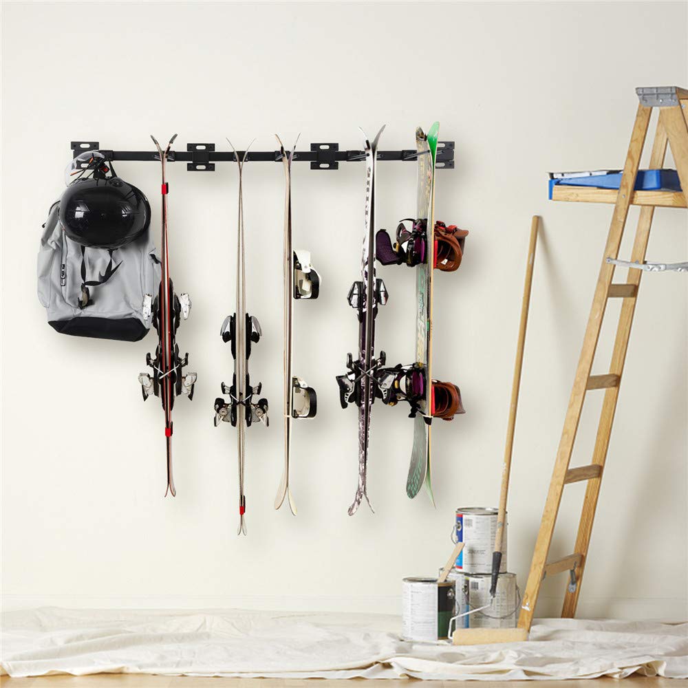 ANTOPY Ski Storage Rack Snowboard Stand Wall Mount Heavy Duty Metal Ski Wall Rack Holds up to 10 pairs, 200 pounds for Home and Garage Storage Organizer Hanger 3 Racks