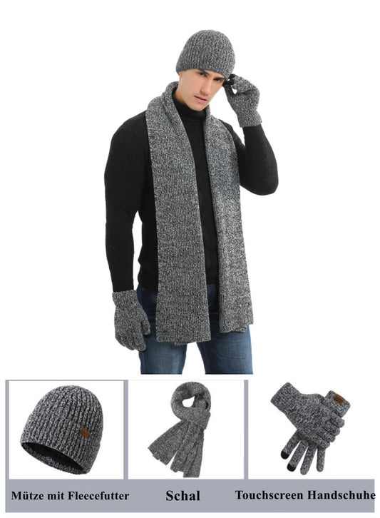 Kuukaa's hat, scarf & glove sets for men and women. Winter hat with lining for men and women. Touchscreen gloves for men and women. Winter warm set.