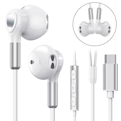 USB C headphones for Samsung Galaxy S24 S23 Ultra S22 S21 FE S20 A53 A54. USB C headphones with microphone, in-ear headphones with cable. USB Type C headphones for iPhone 16 15, iPad Pro Air 5 Mini 6, Google Pixel 9.