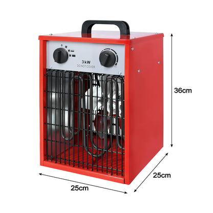 Onun Electric Heater 3KW 220V-Professional Industrial Electric Heater with 4 heat levels, overload protection, ideal for indoor and outdoor use.