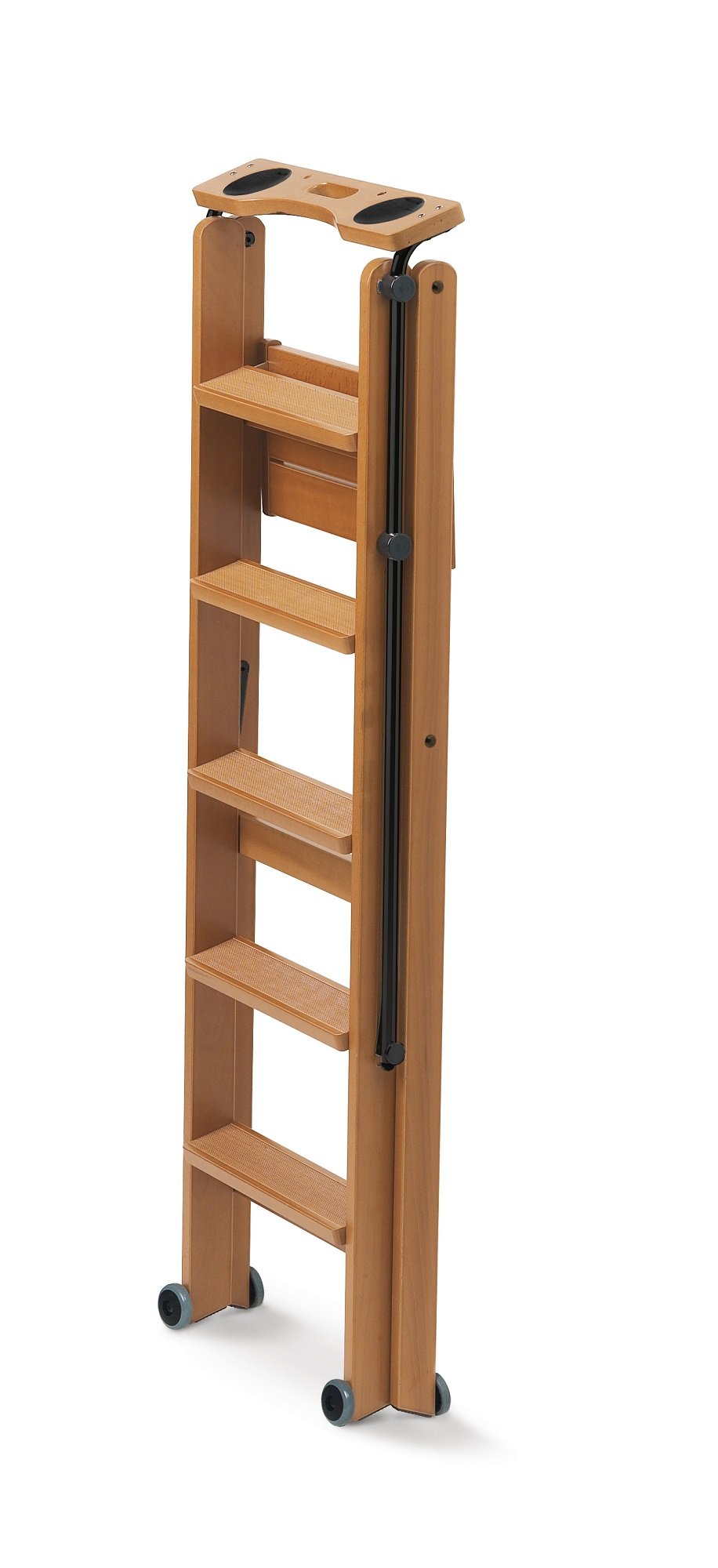 Arredamenti Italia Ladder 170/5 TUSCANIA; Wooden - 5 steps - collapsible - with safety system - Color: Cherry Wood AR-It the Heart of Wood