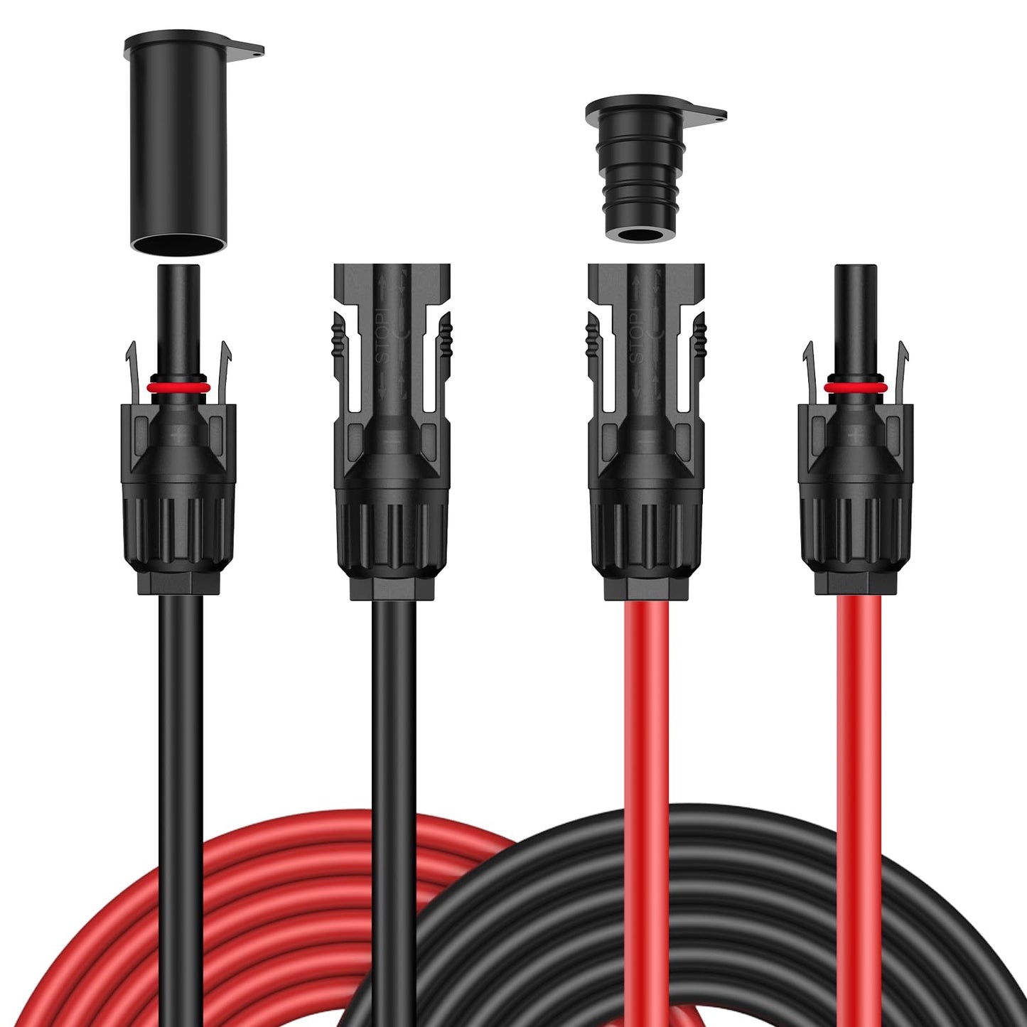 Tool-free solar cable 4mm²/6mm², solar cable extension 1/2/3/5/10m, PV cable (6mm2, 5m)