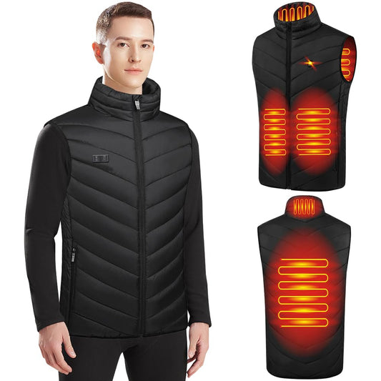 NAVESO Heated Vest, Heated Vest for Men Women, Electric USB Heated Jacket, Heated Vest With 3 Adjustable, Winter Warm Jacket Vest for Outdoor Motorcycle Camping