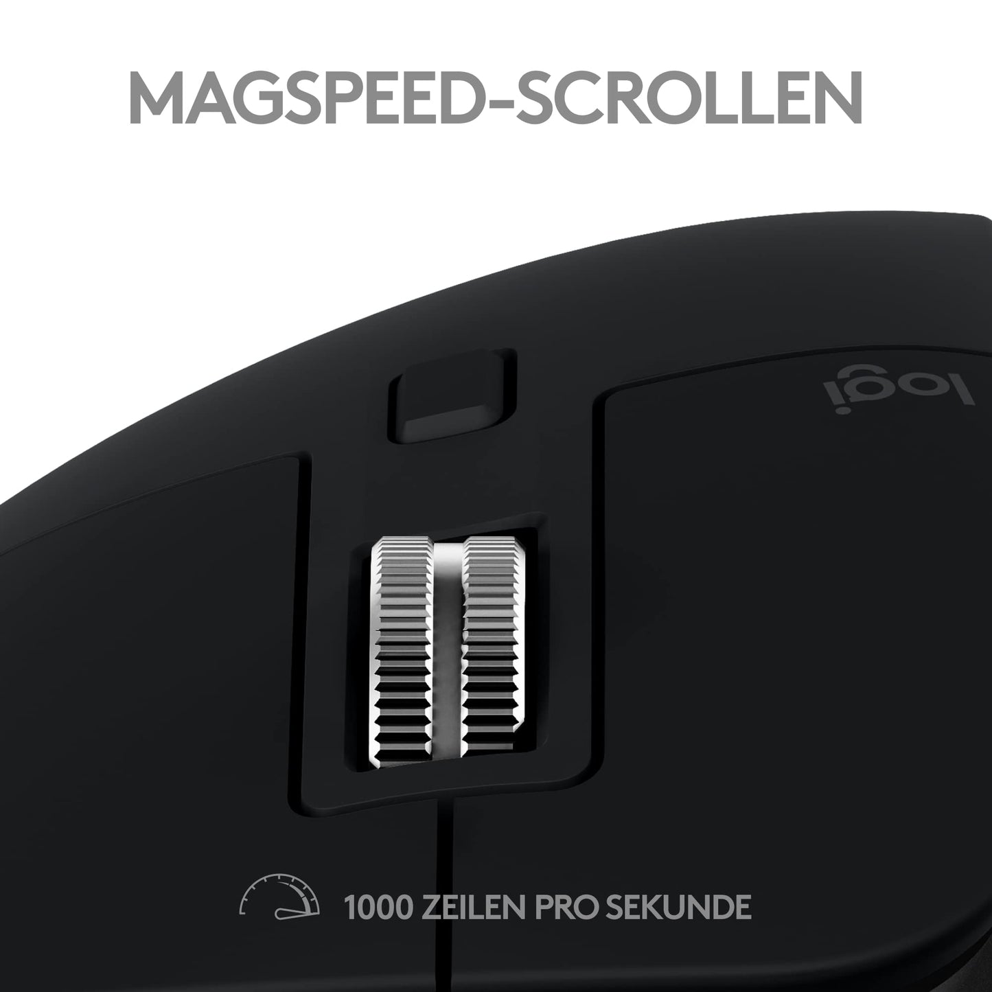 Logitech MX Master 3S for Mac - Wireless Bluetooth mouse with ultra-fast scrolling, Ergo, 8K DPI, Glass Tracking, Quiet Clicks, USB-C, Apple, iPad - Space Grey, Black