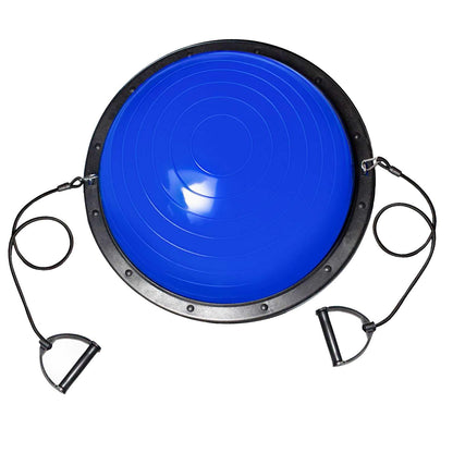 OcioDual Balance Ball, Balance Trainer, Half Fitness Ball for balance, Proprioceptive platform, Non-slip ball with inflator and resistance bands, Half Gymnastic Ball, Blue