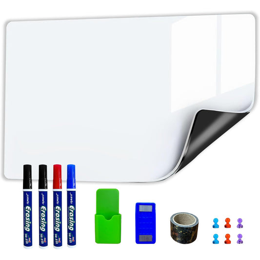 WEINIDASI Magnetic Whiteboard Film, 90x120cm Self-Adhesive Whiteboard Wall Sticker, with New Dirt-Repellent Technology, Writable and Erasable Surface, Great for Kids' Drawing, School, Office, Home