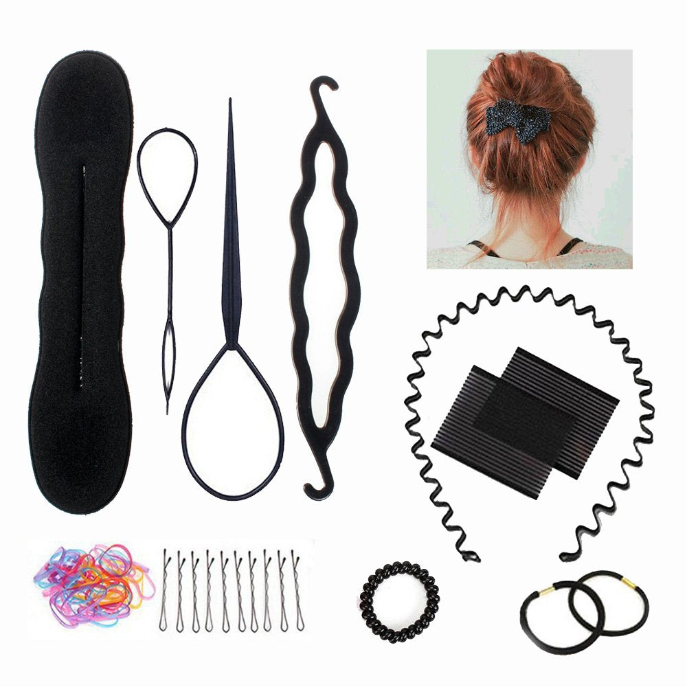 TopDirect 75cm/29.5 inch Training Heads for Hairdressers Practice Head Salon Mannequin Head 100% Synthetic Hair with Table Clamp + Hair Styling Braid Set