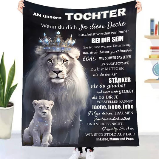 ZUCZUG Personalized Fleece Blanket Cozy Gifts Blanket to Our Daughter from Parents, To Our Daughter Blanket from Mom and Dad, Super Soft Flannel Blanket for Sofa Travel Birthday