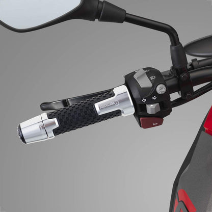 Evermotor [Ø22mm (7/8")] 2 X Motorcycle CNC Aluminum Handlebar Grips Handlebar Ends, Motorcycle Handlebar Grips End Caps for Most Motorcycles/Scooters Silver