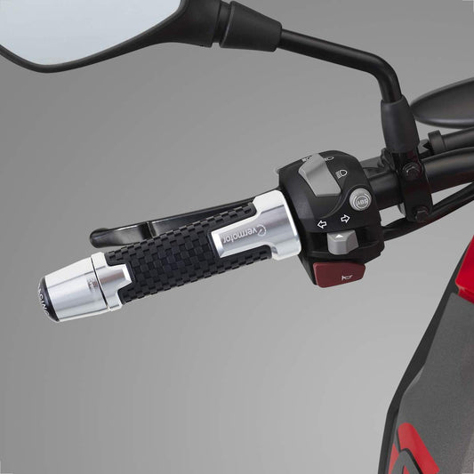 Evermotor [Ø22mm (7/8")] 2 X Motorcycle CNC Aluminum Handlebar Grips Handlebar Ends, Motorcycle Handlebar Grips End Caps for Most Motorcycles/Scooters Silver