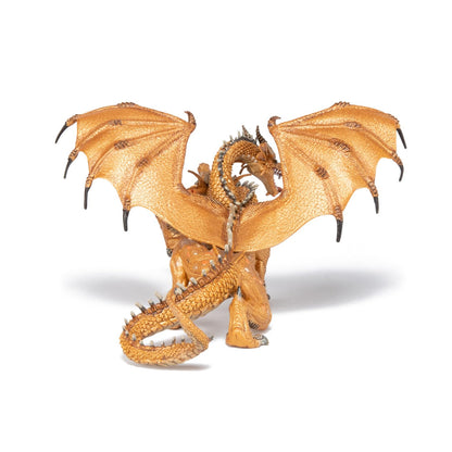 Papo 38938 Two-Headed Dragon, toy, gold, unisex kids, medium.