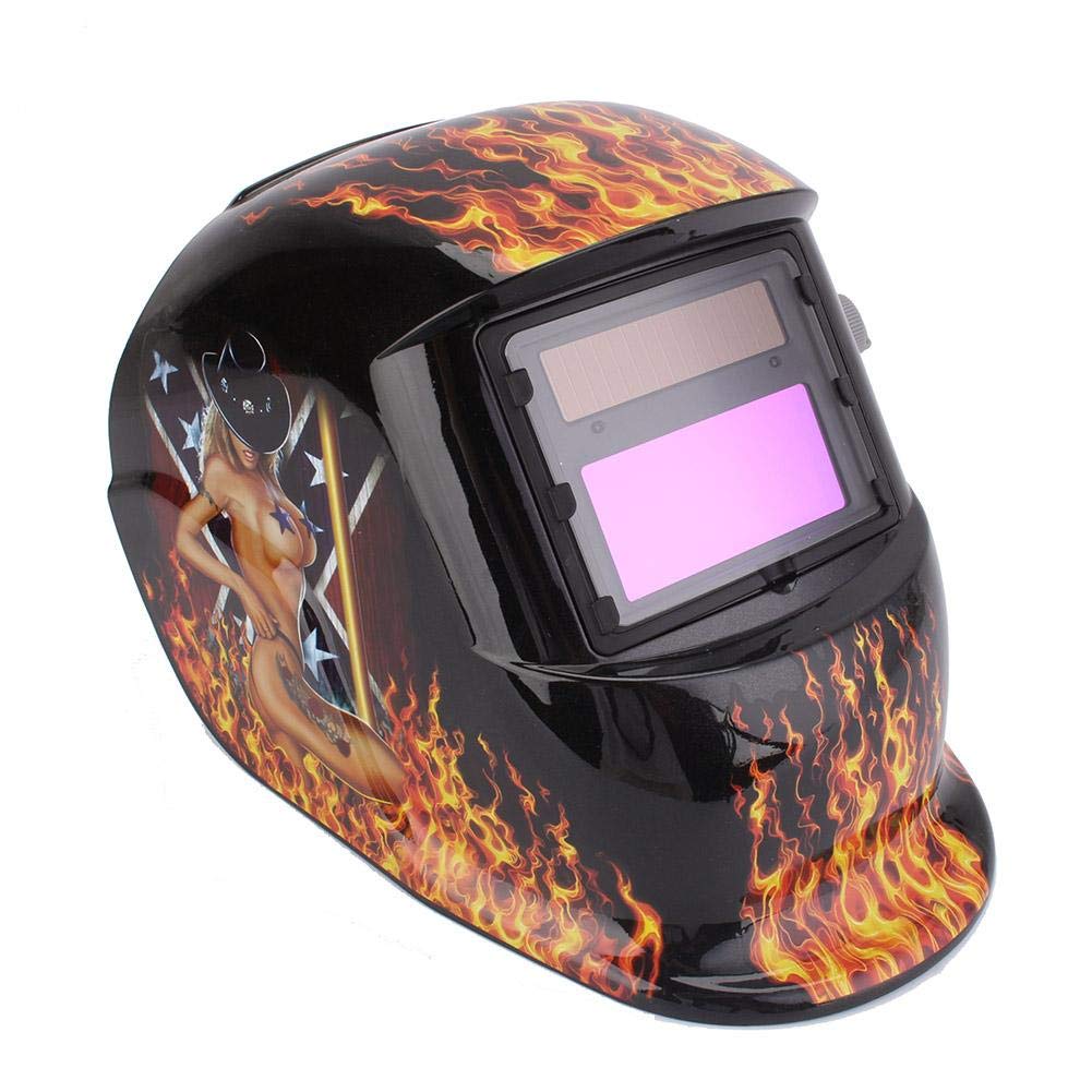 Automatic solar welding helmet with DIN9-13 variable shades and automatic darkening feature. (Sexy girl)