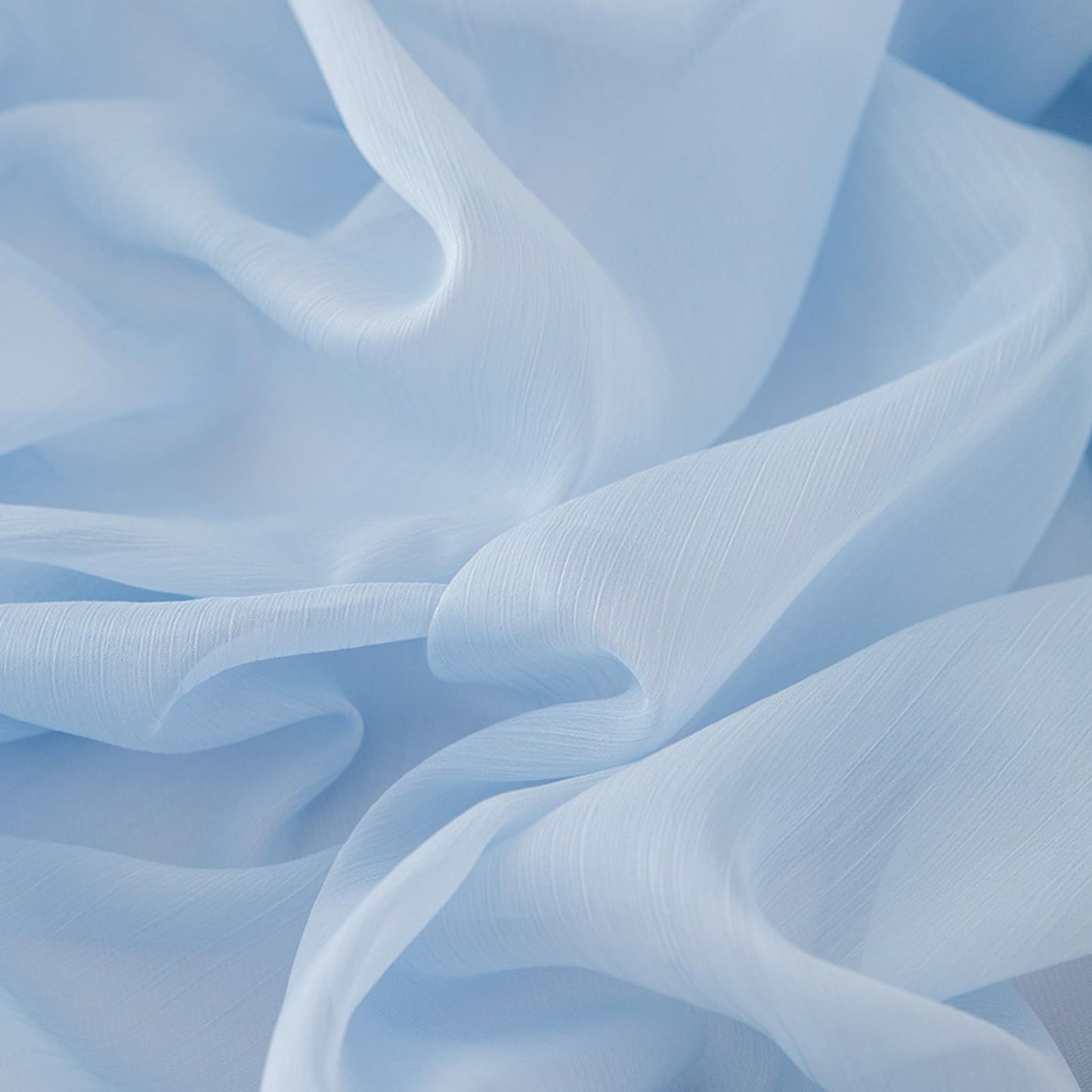 CHUQING Light Blue Chiffon Table Runner Blue Chiffon Fabric Transverse Curtain Decoration Fabric 4m x 70 cm Blue Runner Table