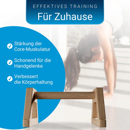 ArtSport push-up handles made of wood XXL - Calisthenics, Parallettes, push-up bars, indoor & outdoor, ergonomic handstand handles
