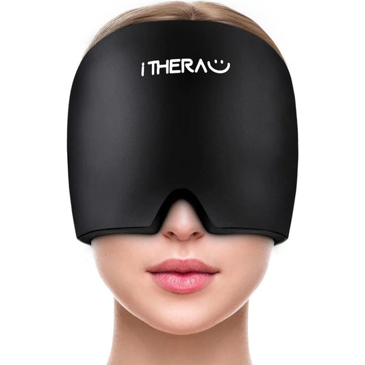 iTHERAU Migraine Mask - Migraine Hat Headache & Migraine Relief Cap Cooling Pack Cooling Sleep Mask Migraine Hood Migraine Cap