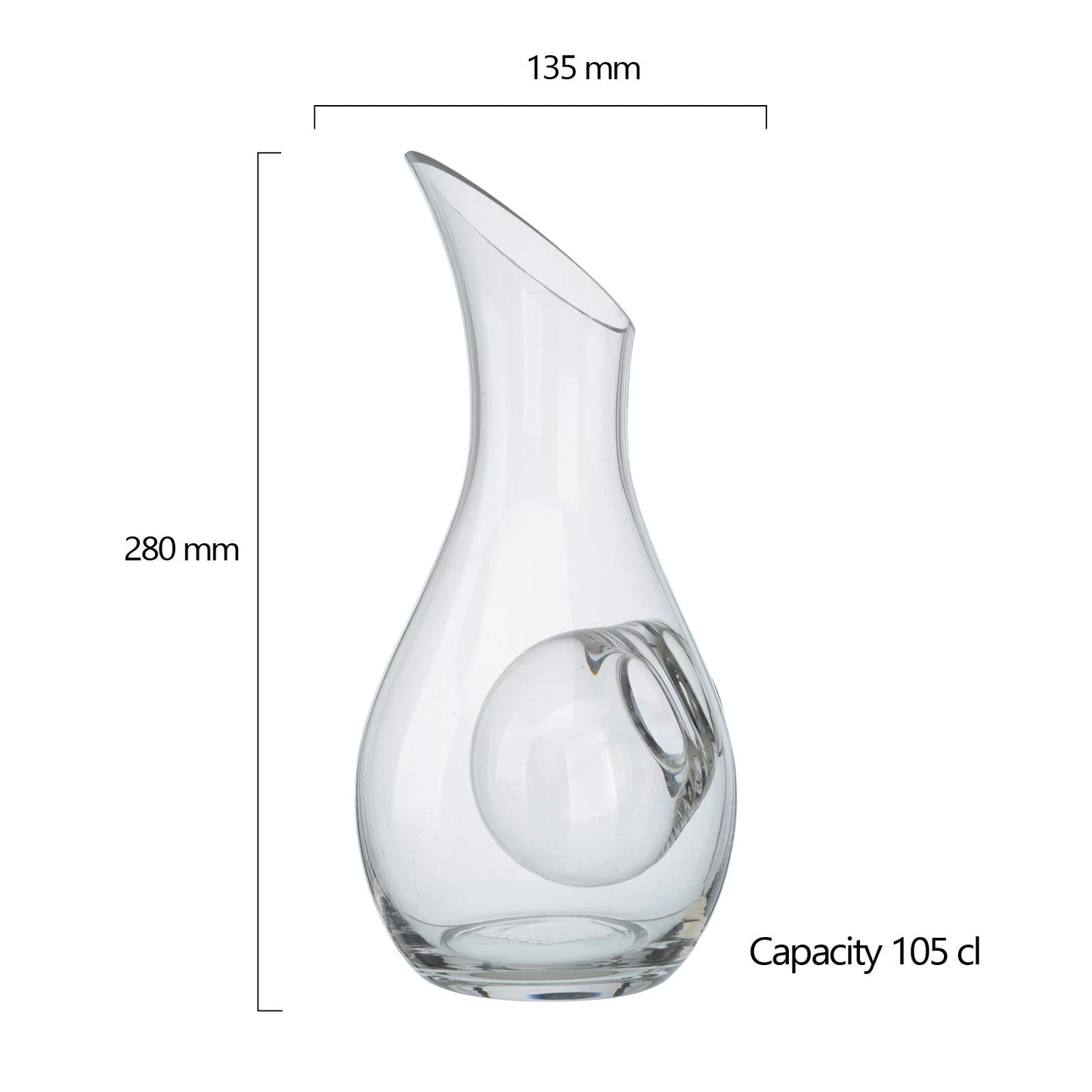 Artland Sommelier White Wine Cooling Carafe - 1050 ml glass decanter with elegant ice chamber, perfect for Chardonnay and Sauvignon Blanc.