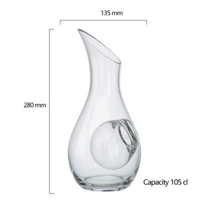Artland Sommelier White Wine Cooling Carafe - 1050 ml glass decanter with elegant ice chamber, perfect for Chardonnay and Sauvignon Blanc.