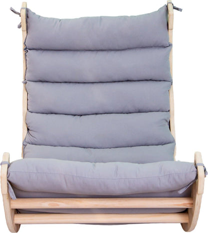 Buxibo Climbing bridge/climbing arch made of wood including pillows - Montessori climbing frame - natural wood - children's toy - 97 x 47 x 52 cm
