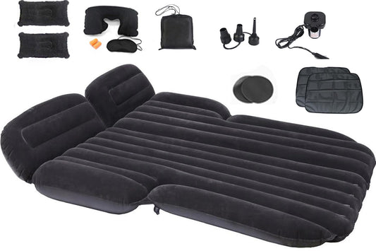 Icelus Car Mattress, 195 * 130 * 15 cm SUV Car Inflatable Mattress Air Mattress Trunk with Air Pump, Car Rear Seat Thicker Combo Bed for Travel Camping Outdoor