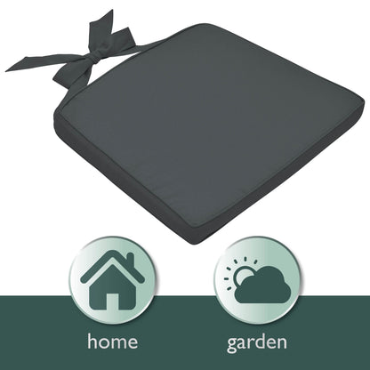 Beautissu Pia 4er Set Chair Cushions 40x45 cm - Outdoor Chair Cushions, Garden Seat Cushion Set for Rattan Chairs, Trapezoidal Outdoor Seat Cushions, Chair Pad Chair Cushion Graphite Grey