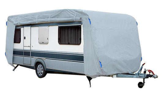 GreenYard® cover for caravans or motorhomes camping cover | Protection against dust and moisture | water repellent and breathable | durable (XXL 730 x 250 x 220 cm)