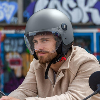 VINZ Duoro Scooter Helmet Jet Helmet Moped Helmet Men and Women | in sizes XS-XXL | Jet helmet with visor | ECE 22.06 Certified | Motorcycle helmet | Available in Nardo Grey.