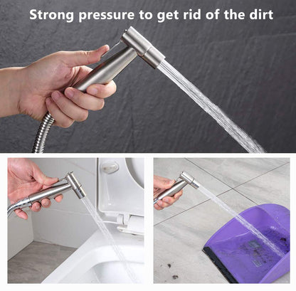 OOCOME Bidet Handheld Sprayer Toilet, Bathroom Bidet for Bidet Faucets WC Toilet with G1/2" T-Valve Stainless Steel Shower Head Bidet Sprayer Shower Spray for Bathroom, Toilet & Pets