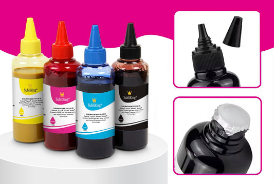 4x 100ml SubliKing® Sublimation Ink (CMYK set) for Epson, Ricoh, & Sawgrass.