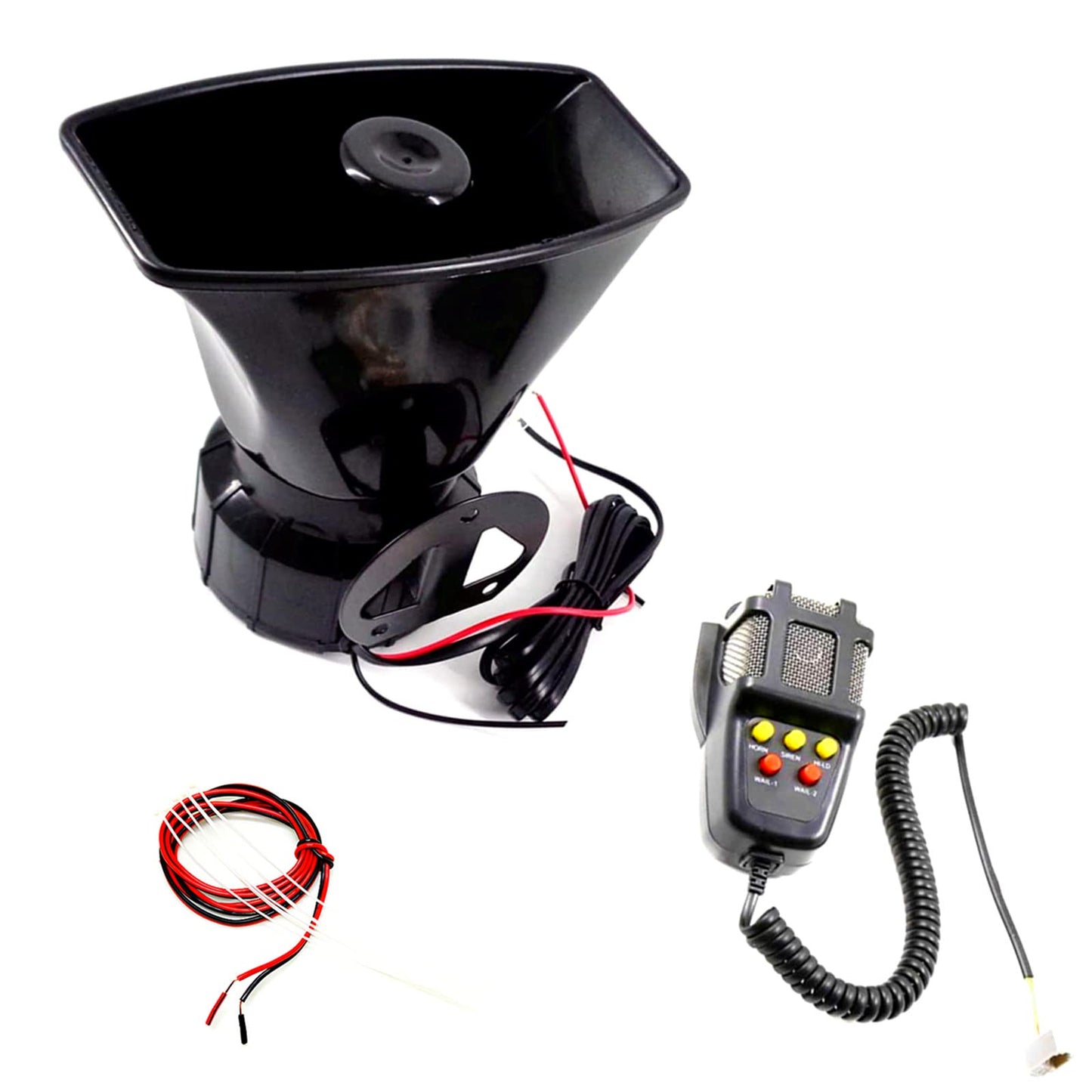 YIYIDA car horn with microphone PA speaker system electric horn emergency speaker car siren sound speaker vehicle horn loud suitable for any 12V truck car boat etc.