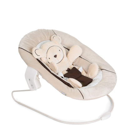 Hauck 2in1 Baby Bouncer & Newborn Attachment for Alpha+ & Beta+ Wooden High Chair Alpha Bouncer 2in1, for babies from birth up to 9 kg, with 3-point harness, teddy insert, and rocking frame (Hearts Beige)