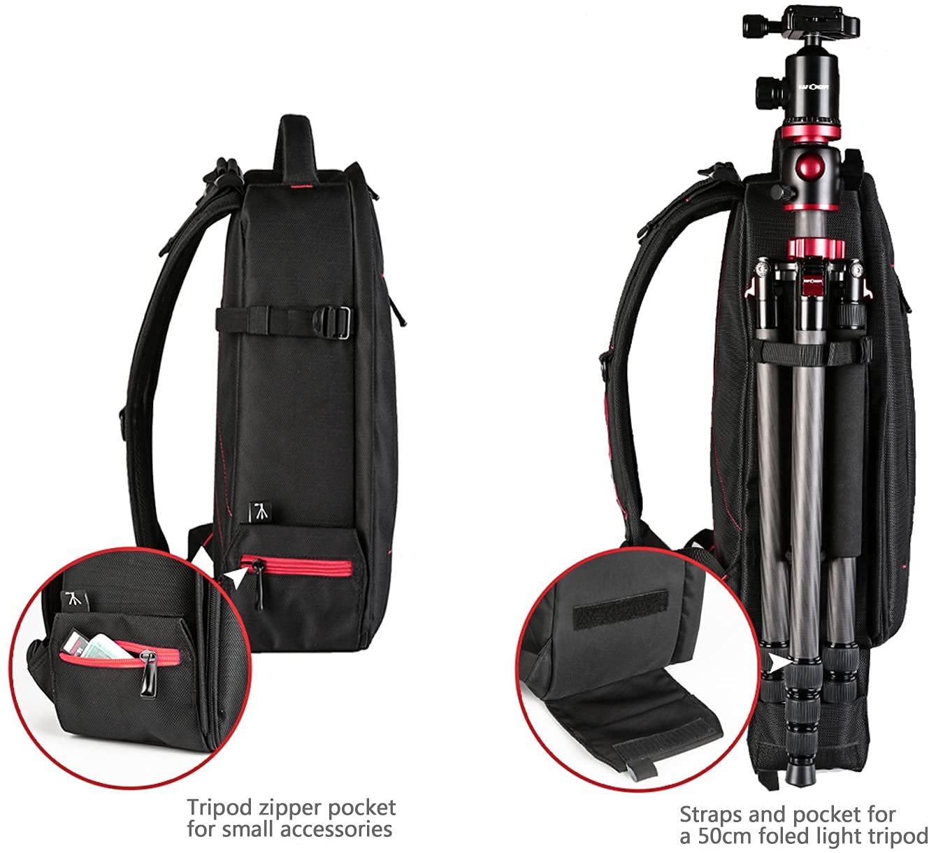 Beschoi Camera Backpack Waterproof Bag with Laptop Compartment for Canon Sony Nikon Olympus SLR/DSLR Camera, Lens and Accessories, Large (Black)