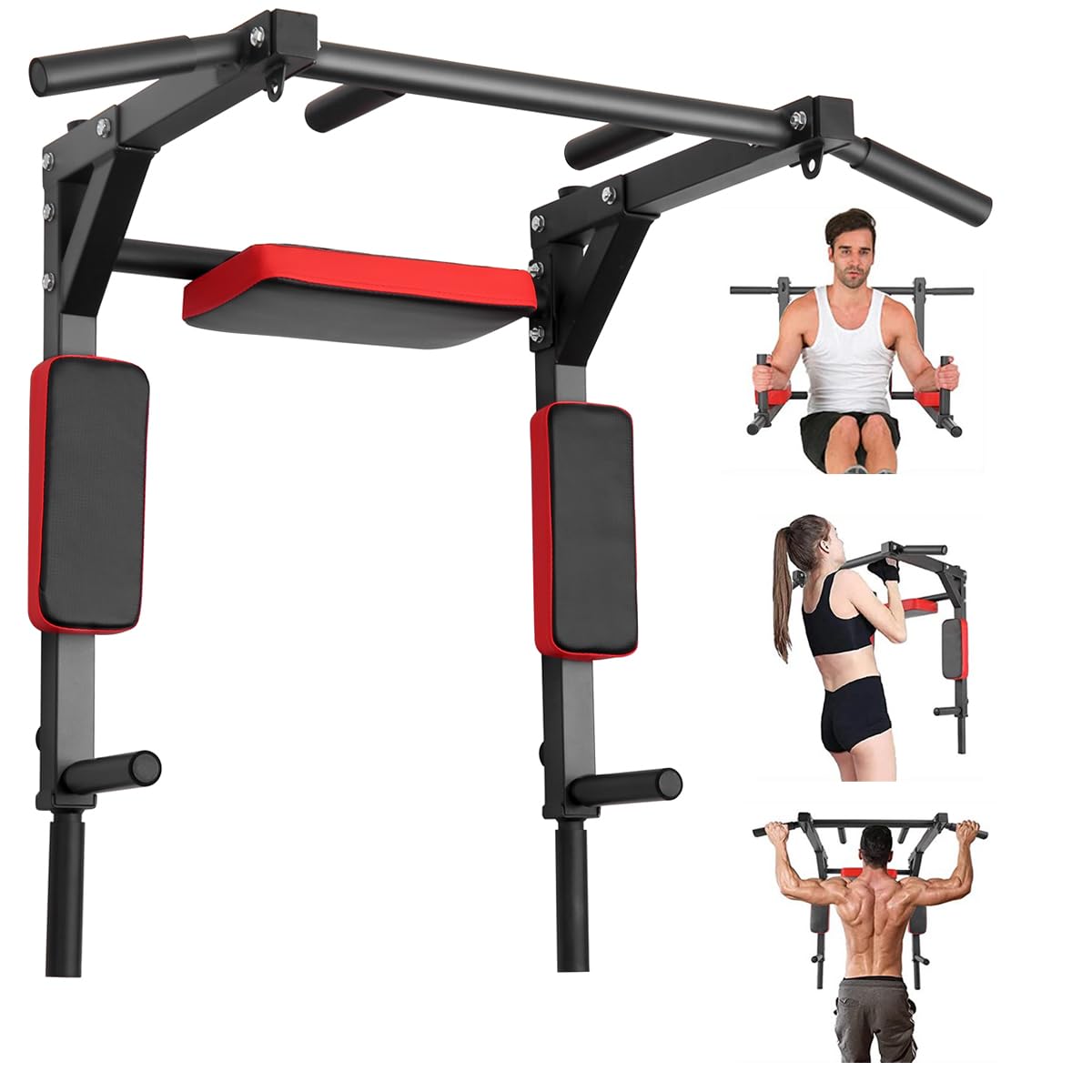 MOCOERL 5 in 1 pull-up bar for wall mounting dip station for home training gym fitness equipment dip stand load capacity up to 200 kg