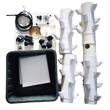 Aquaponic wax system, hydroponic tower, indoor herb garden kit, hydroponic propagation system, indoor garden kit, fruits and vegetables with hydration pump, adapter, net pots.