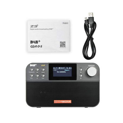 Radio with DAB+/FM, DAB Plus digital radio, portable small kitchen radio with sleep timer, 60 presets, 2.4" large LCD display, suitable for kitchen and travel (Black)