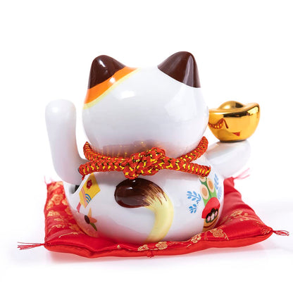 lachinese - Maneki Neko Waving Cat White - Lucky Cat - Kawaii Japanese Decoration - Good Luck Cat - Porcelain 13 x 14.5 x 10 cm - Chinese Asian Decoratio	n Asia Decor
