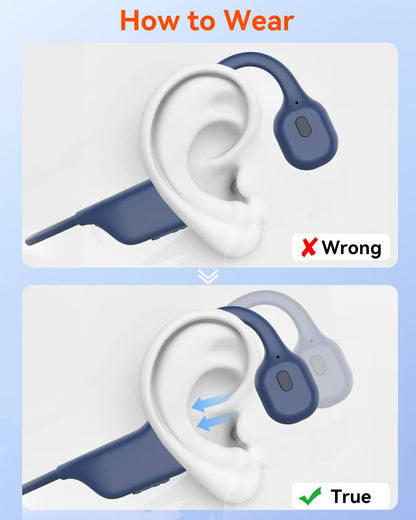 SANOTO bone conduction headphones, open ear headphones Bluetooth 5.3 wireless IPX7 waterproof sweatproof sports headphones for runners, cyclists, and fitness.