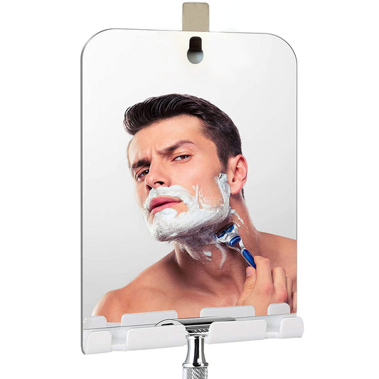XoYo Fogless Shower Mirror, includes 1 adhesive hook, Anti-Fog Shower Mirror, Shower Makeup Shaving Mirror, frameless Shower Mirror, wall-mounted mirror (B)