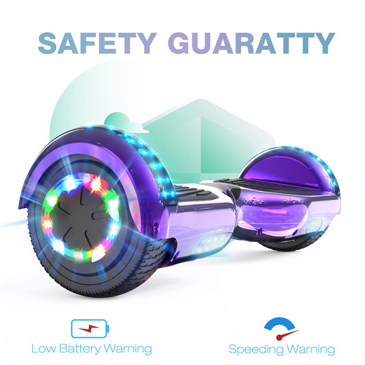 RCB Hoverboard with Seat and Hoverkart Set 6.5 inch hoverboards for kids, Hoverboards with Bluetooth and LED lights, Go-Kart Solid Seat, Gift for Kids